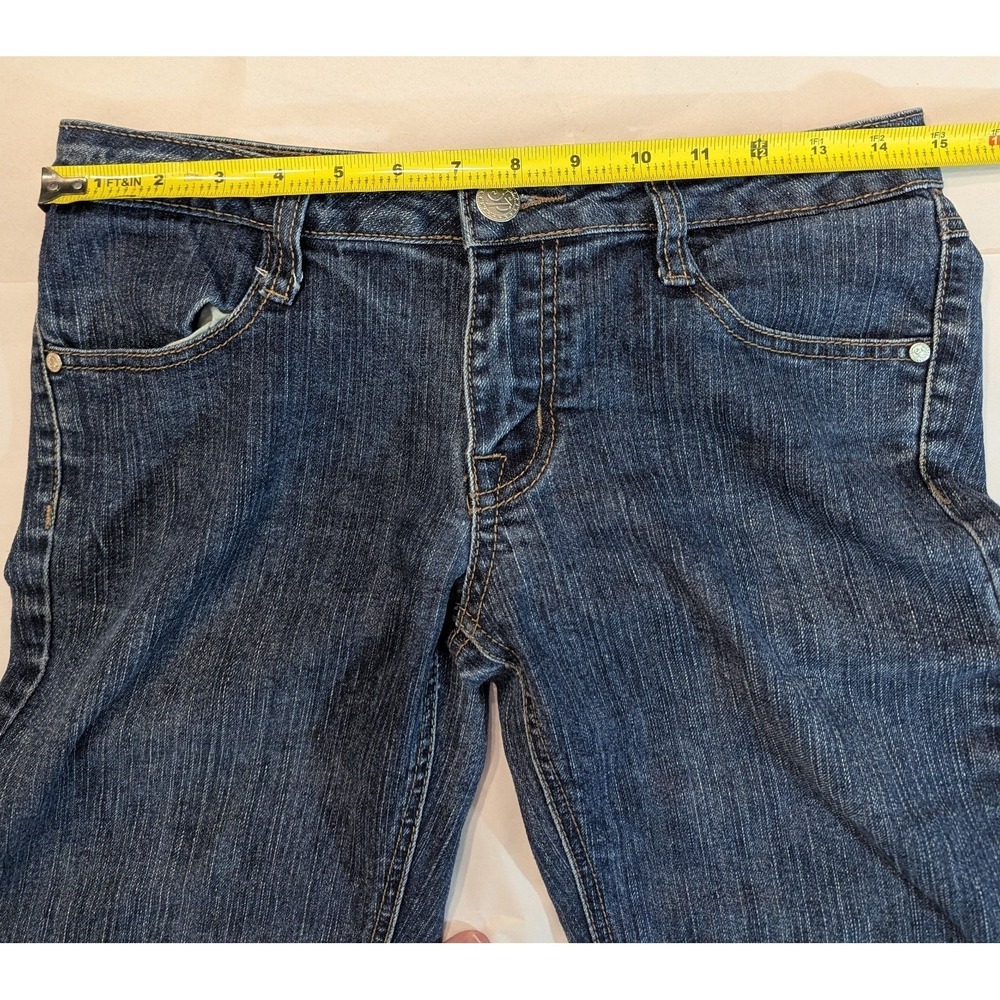 Southpole Capri Jeans Womens Junior Size 7 Low Rise Blue‎ Denim Cuffed Hem Y2K - Picture 3 of 9